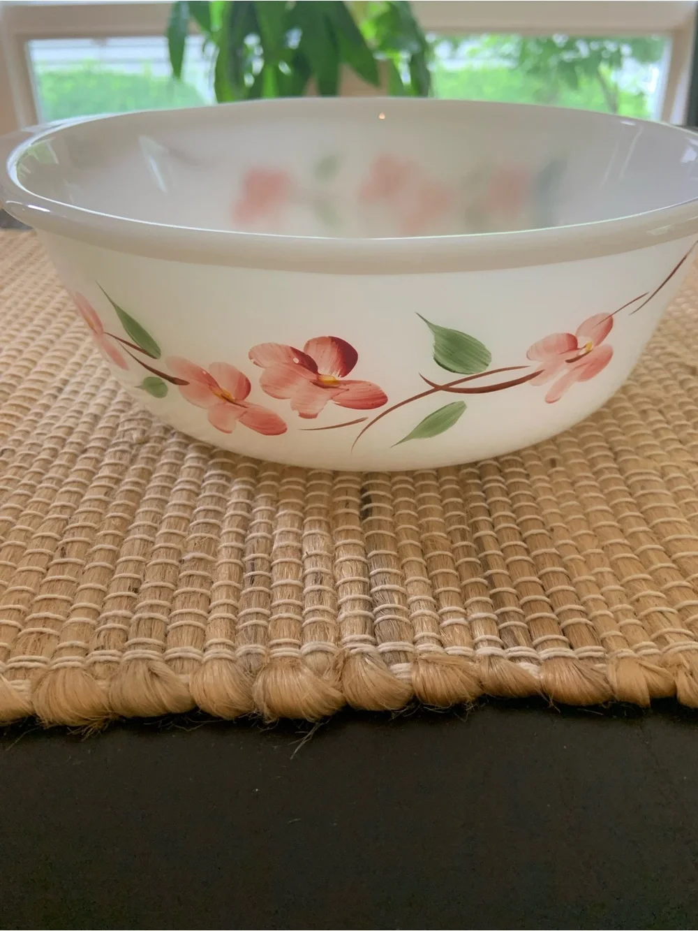 VTG Fire King peach blossom casserole dish